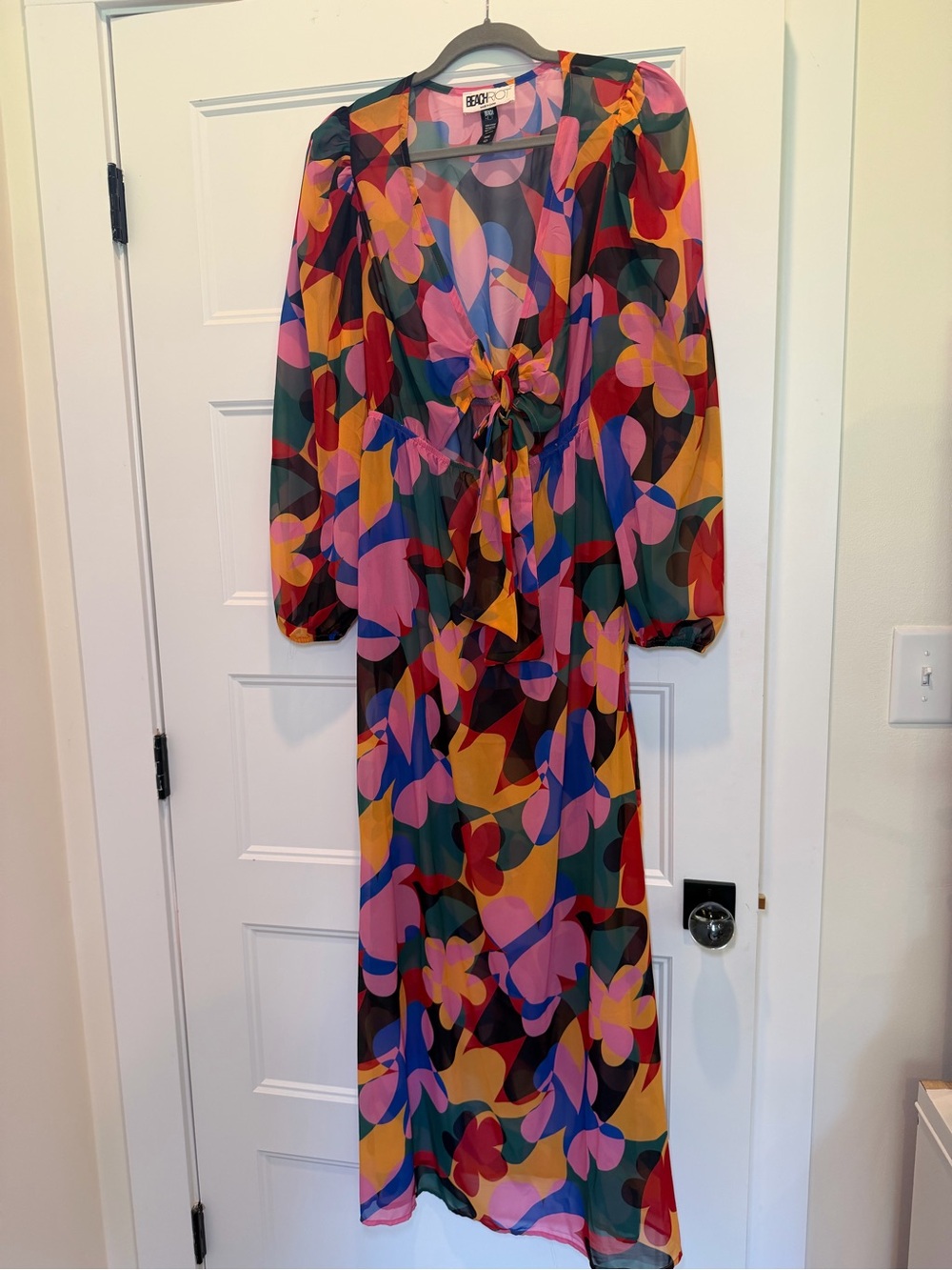 Beach Riot Multicolor Abstract Floral Maxi Dress - Pink Blue Green